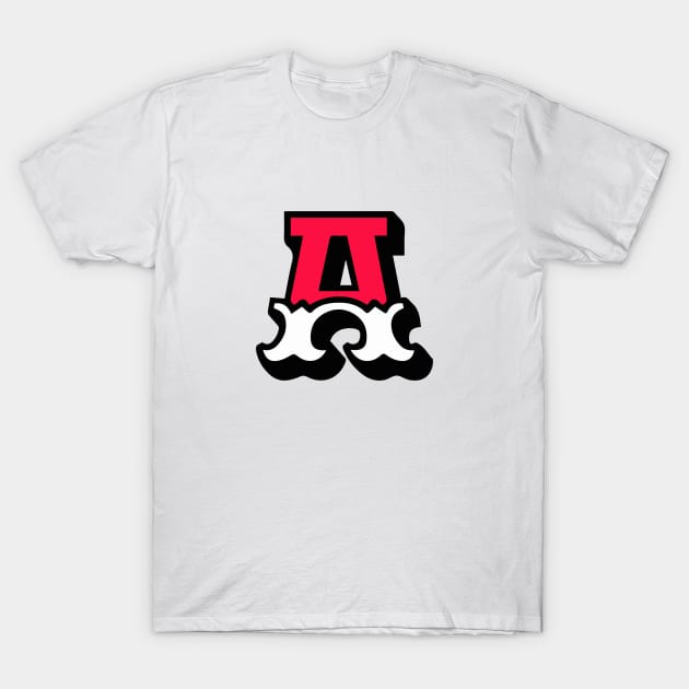 Monogram A - Alphabet Scrapbooking Red/White Circus Style T-Shirt by RetroGeek